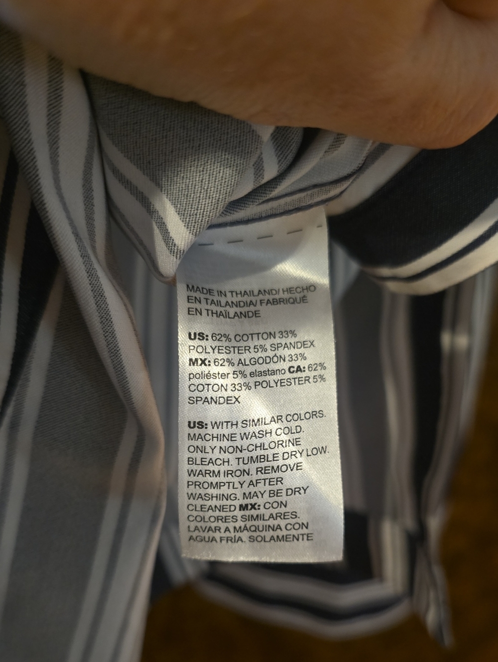 Chico's No Iron Striped Shirt Sz 3 - Picture 5 of 6